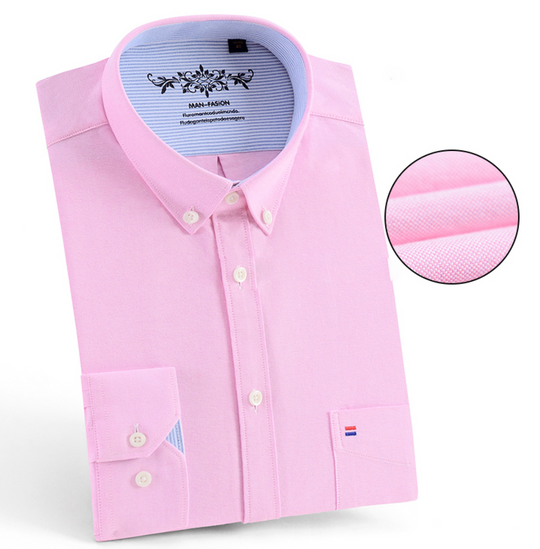 Pink  High -Quality Business and Casual shirt . Cotton Long sleeve