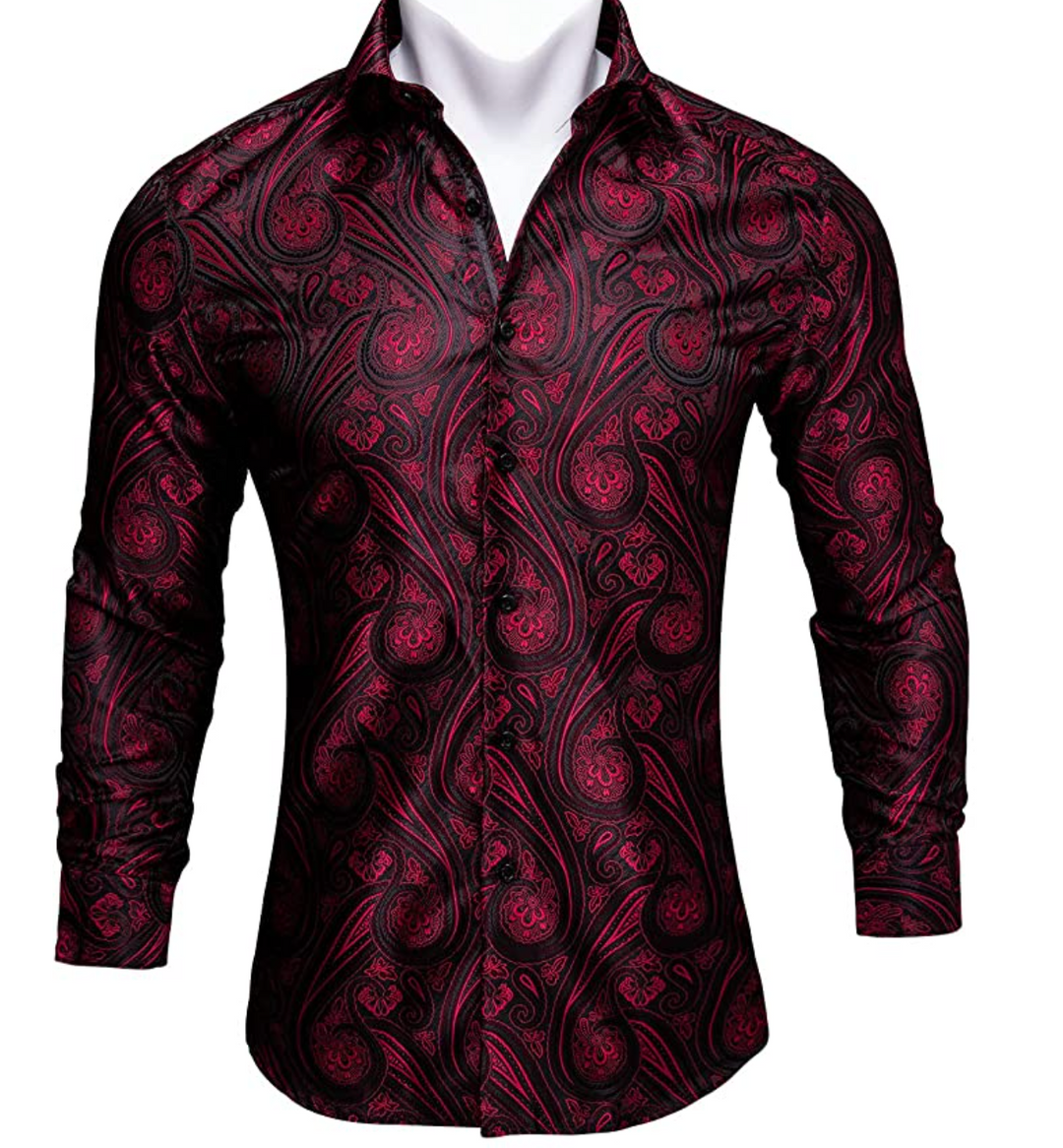 Black Red Paisley Casual Shirts-CY-0001 – SimonVon Shop
